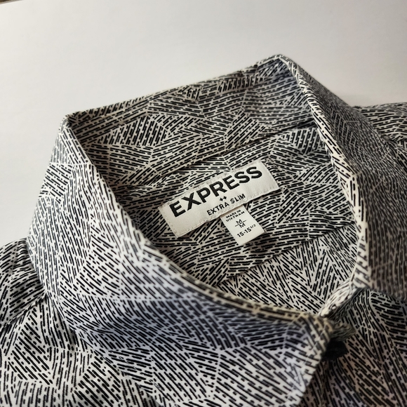 Express Men's White Long Sleeve M Button Up/Down Medium Slim Fit Great Condition - Picture 3 of 8